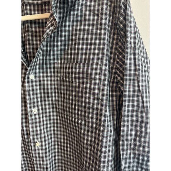 Lauren Ralph Lauren Plaid Long Sleeve Button Down Size 17 36/37 Green - Picture 3 of 6